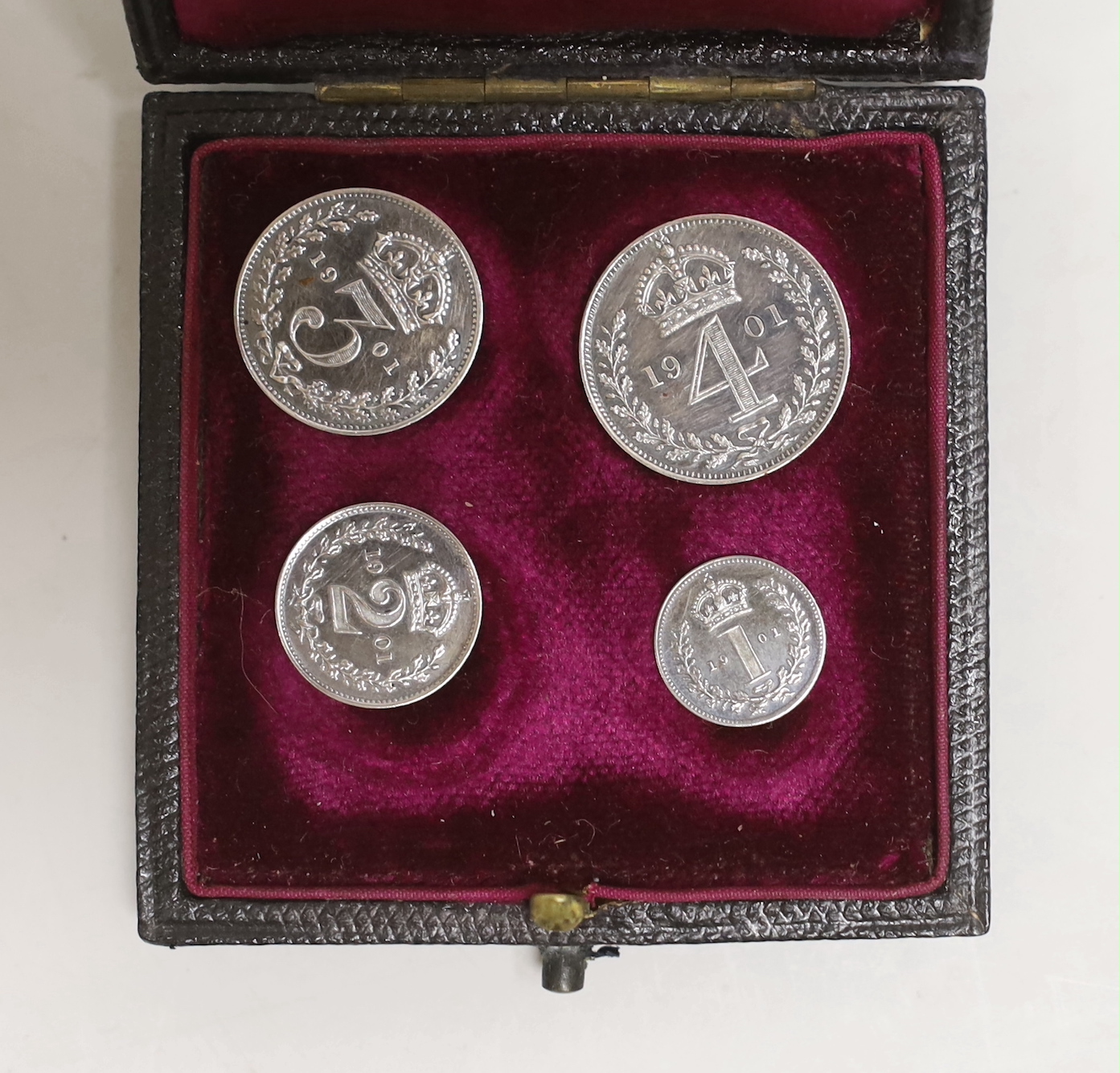 British coins, a cased Victoria maundy set, 1901